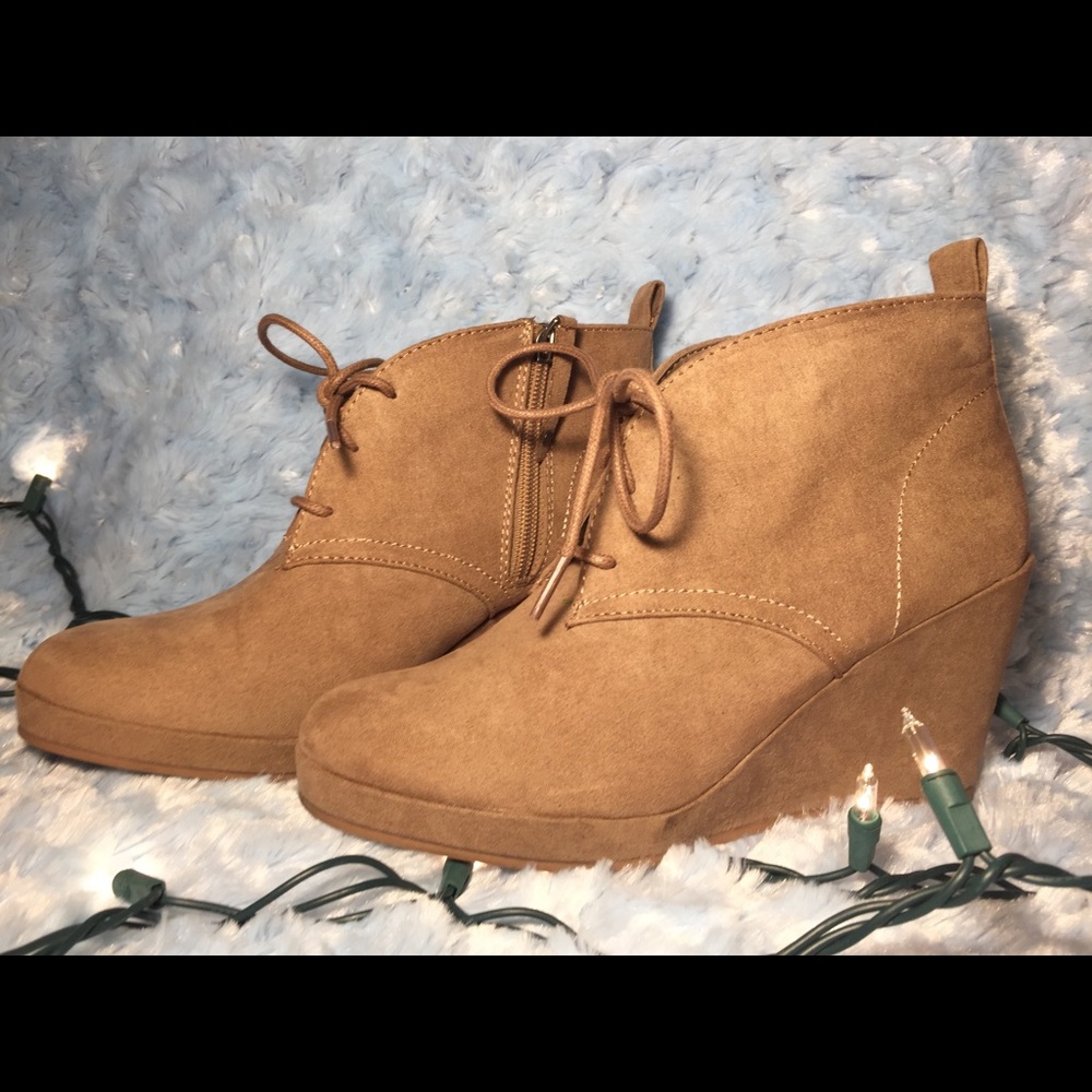 Beige Suede Wedges ••worn once••